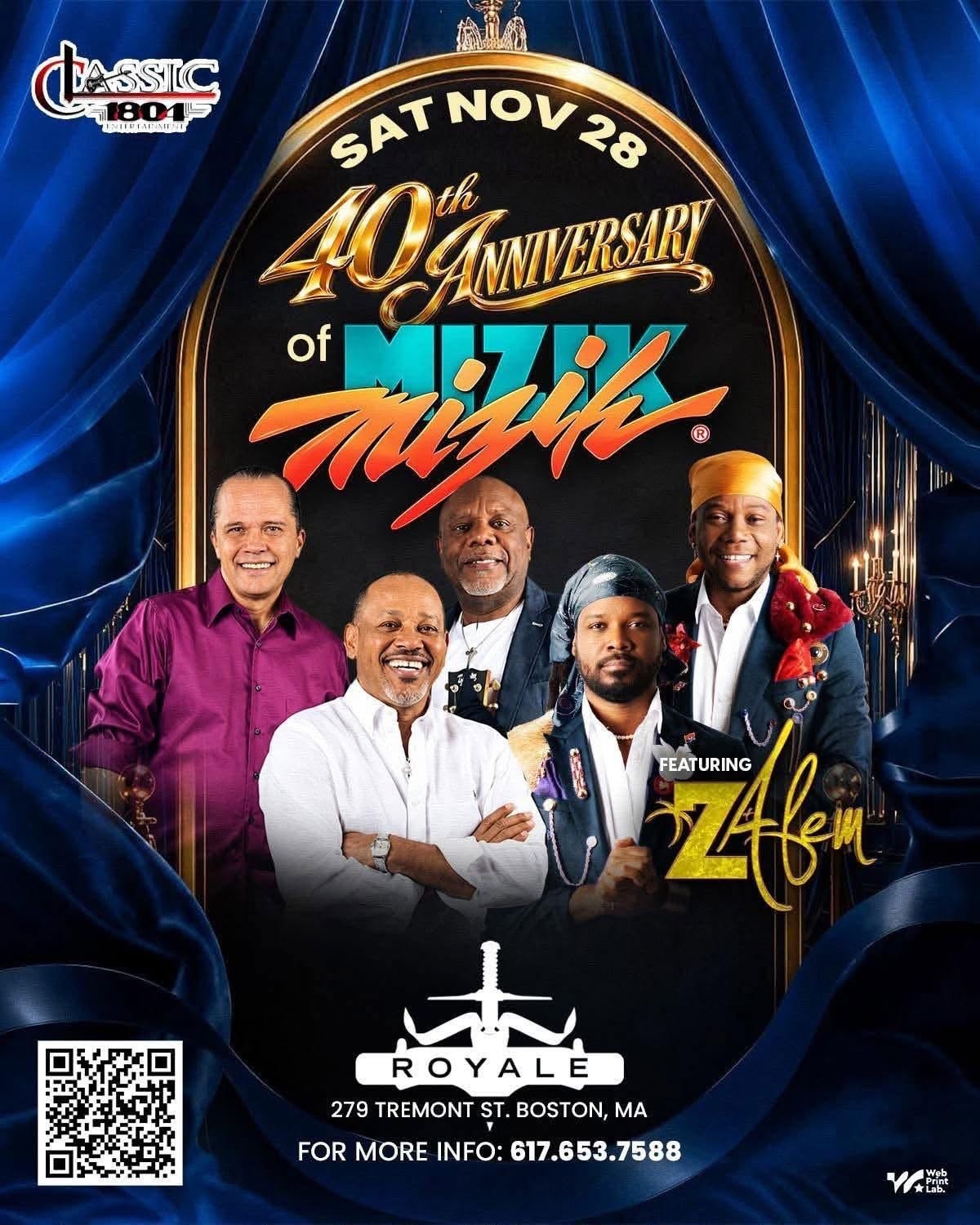 Mizik Mizik 40th Anniversary featuring ZAFEM — Sat Nov 28 at Royale Boston